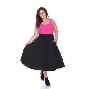 Plus Size New Black Midi Skirts Multisize WM 709